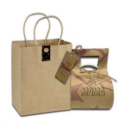 packaging de envoltorio para regalo de tazones estampados. envoltorio con diseño para tazon y bolsa en kraft