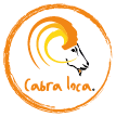 logo cabra loca con una cabra de 3 cachos de distintos colores con marca registrada