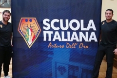 panel araña  tela recto con impresión full color de logo scuola italiana