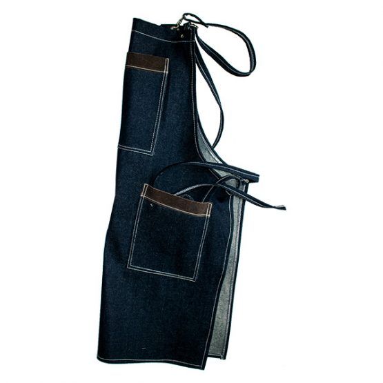 pechera de mezclilla azul de 3 bolsillos