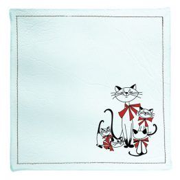 pack de posavasos de ecocuero con diseños de gatitos con corbatin
