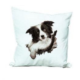 cojín de ecocuero decorativo con diseño de mascotas m1, imagen de perro pintado