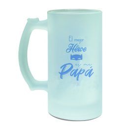 shopero estampado para el dia del padre con texto el mejor heroe es mi papa y un dibujo de antifaz