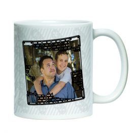 tazón blanco estampado de ceramica con diseño superpapá gamer con personalizado de foto.